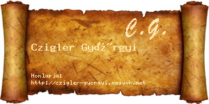 Czigler Györgyi névjegykártya