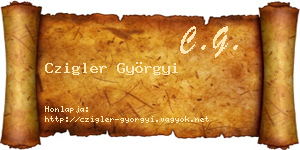 Czigler Györgyi névjegykártya
